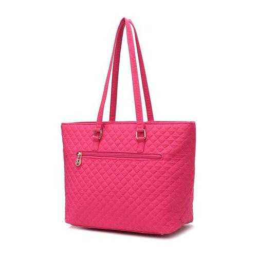 Load image into Gallery viewer, MKF Collection Hallie Solid Quilted Cotton Women Tote Bag
