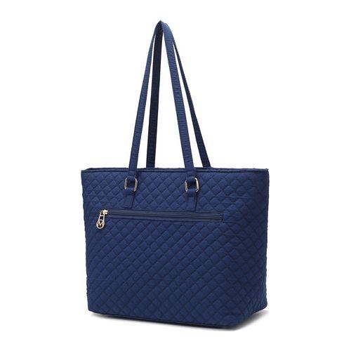 Load image into Gallery viewer, MKF Collection Hallie Solid Quilted Cotton Women Tote Bag
