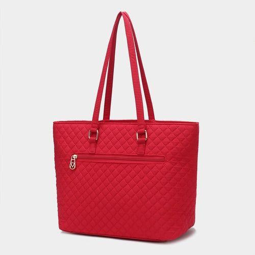 Load image into Gallery viewer, MKF Collection Hallie Solid Quilted Cotton Women Tote Bag
