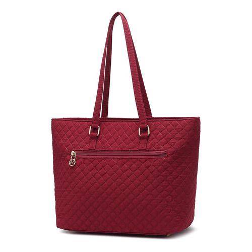 Load image into Gallery viewer, MKF Collection Hallie Solid Quilted Cotton Women Tote Bag
