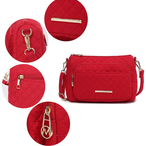 Load image into Gallery viewer, MKF Collection Rosalie Solid Quilted Cotton Women Shoulder Bag
