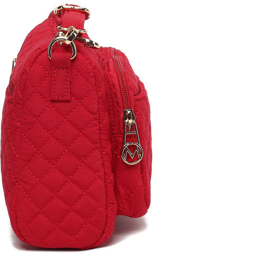 Load image into Gallery viewer, MKF Collection Rosalie Solid Quilted Cotton Women Shoulder Bag
