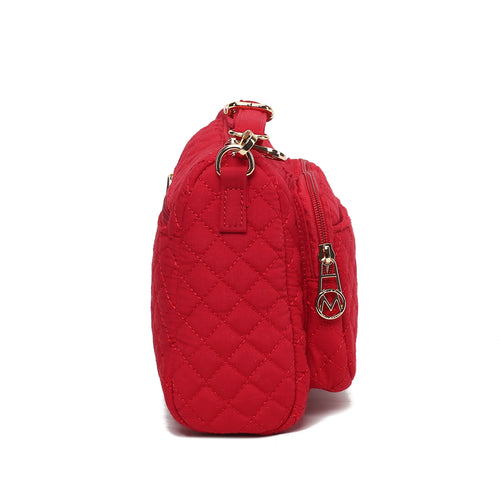 Load image into Gallery viewer, MKF Collection Rosalie Solid Quilted Cotton Women Shoulder Bag by Mia
