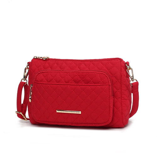 Load image into Gallery viewer, MKF Collection Rosalie Solid Quilted Cotton Women Shoulder Bag by Mia
