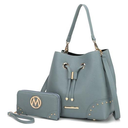 Callie Solid Bucket Bag with matching Wallet