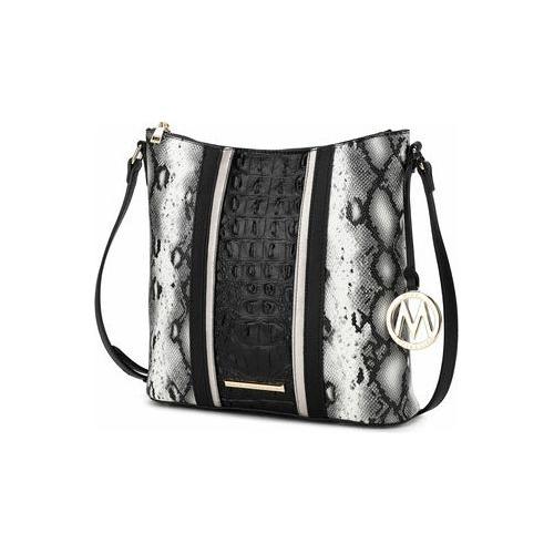 Load image into Gallery viewer, Meline Faux Crocodile and Snake Embossed Vegan Leather Shoulder Bag
