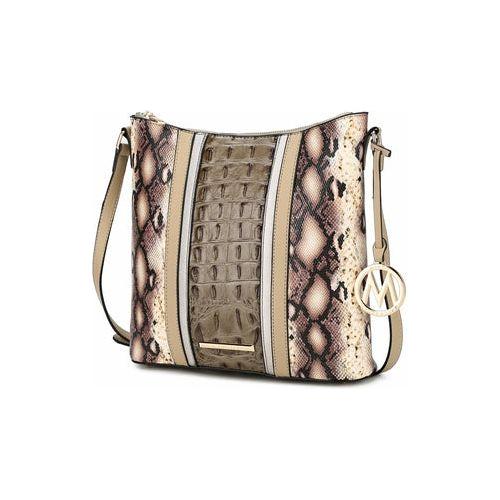 Load image into Gallery viewer, Meline Faux Crocodile and Snake Embossed Vegan Leather Shoulder Bag
