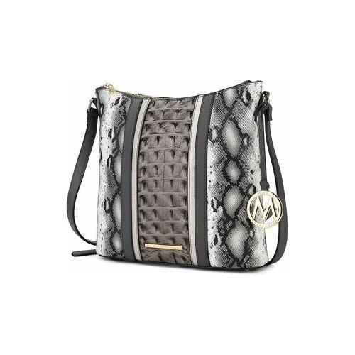 Load image into Gallery viewer, Meline Faux Crocodile and Snake Embossed Vegan Leather Shoulder Bag
