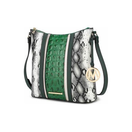 Load image into Gallery viewer, Meline Faux Crocodile and Snake Embossed Vegan Leather Shoulder Bag
