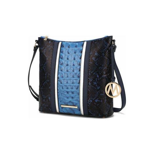 Load image into Gallery viewer, Meline Faux Crocodile and Snake Embossed Vegan Leather Shoulder Bag
