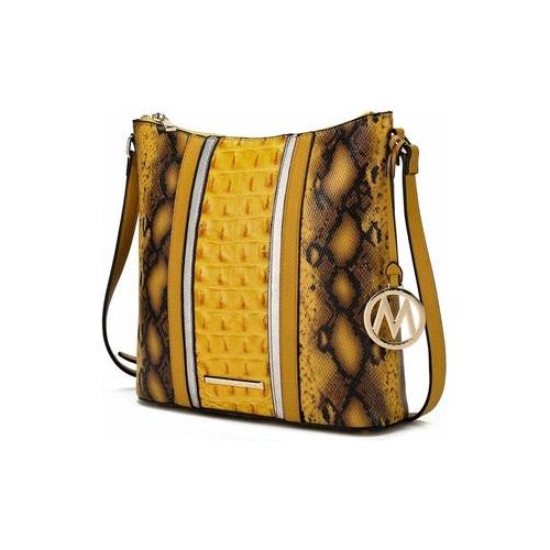 Load image into Gallery viewer, Meline Faux Crocodile and Snake Embossed Vegan Leather Shoulder Bag
