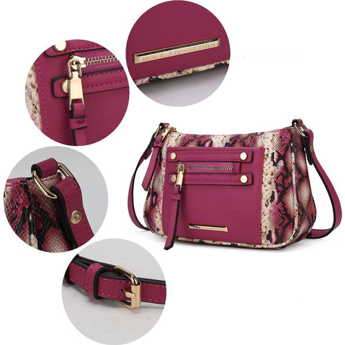 Load image into Gallery viewer, Essie Snake Embossed Vegan Leather Crossbody
