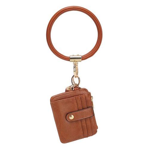 Load image into Gallery viewer, Jordyn Vegan Leather Bracelet Keychain with a Credit Card Holder
