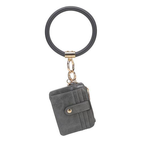 Load image into Gallery viewer, Jordyn Vegan Leather Bracelet Keychain with a Credit Card Holder
