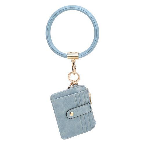 Load image into Gallery viewer, Jordyn Vegan Leather Bracelet Keychain with a Credit Card Holder
