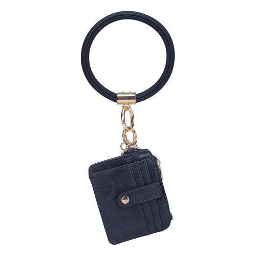 Load image into Gallery viewer, Jordyn Vegan Leather Bracelet Keychain with a Credit Card Holder
