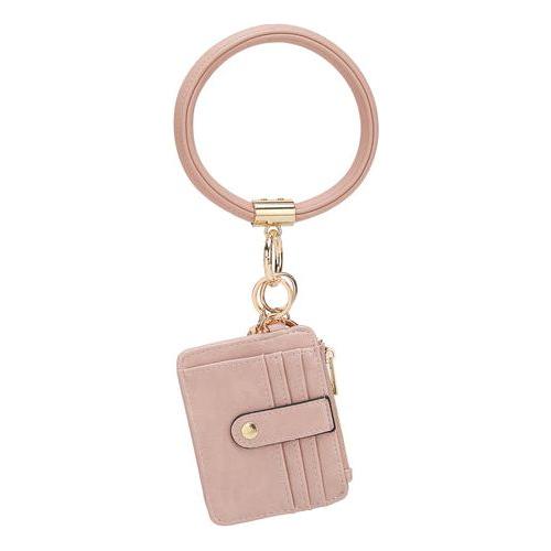 Load image into Gallery viewer, Jordyn Vegan Leather Bracelet Keychain with a Credit Card Holder
