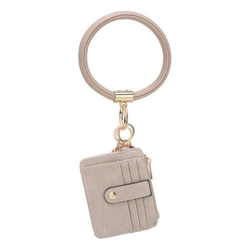 Load image into Gallery viewer, Jordyn Vegan Leather Bracelet Keychain with a Credit Card Holder
