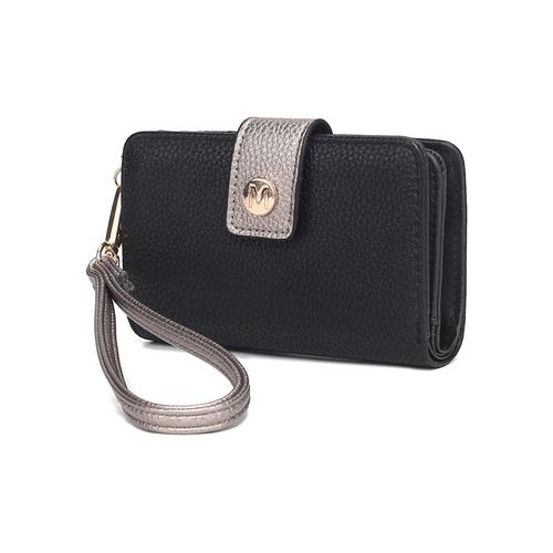 Load image into Gallery viewer, Shira Color Block Vegan Leather Women Wallet with Wristlet
