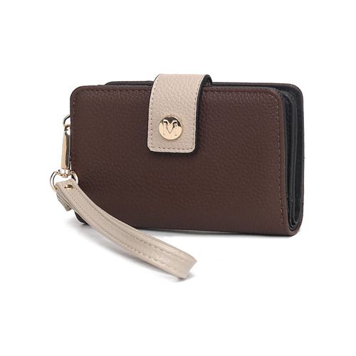 Shira Color Block Vegan Leather Women Wallet with Wristlet