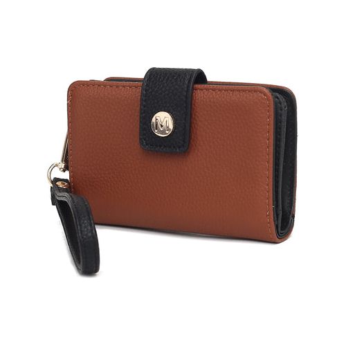 Load image into Gallery viewer, Shira Color Block Vegan Leather Women Wallet with Wristlet
