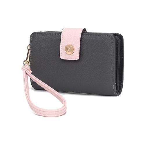 Load image into Gallery viewer, Shira Color Block Vegan Leather Women Wallet with Wristlet
