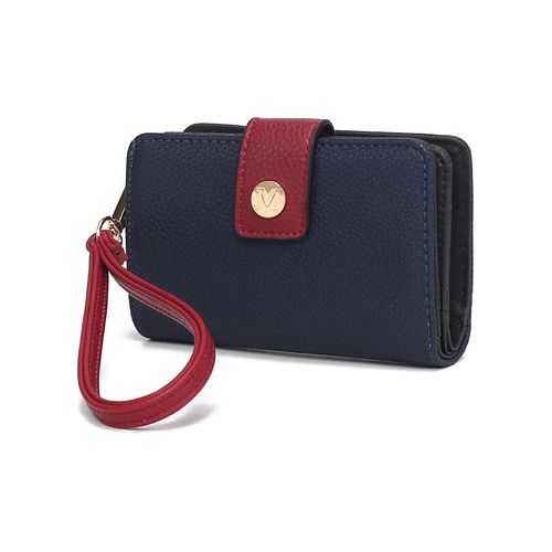 Load image into Gallery viewer, Shira Color Block Vegan Leather Women Wallet with Wristlet
