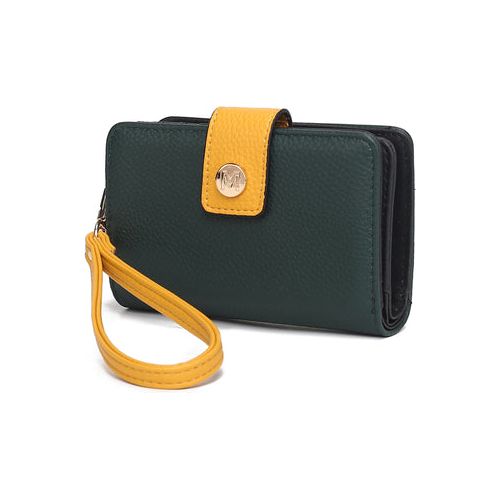 Load image into Gallery viewer, Shira Color Block Vegan Leather Women Wallet with Wristlet
