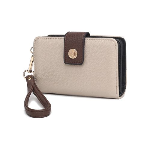 Load image into Gallery viewer, Shira Color Block Vegan Leather Women Wallet with Wristlet
