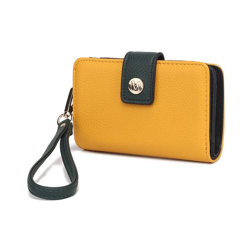 Load image into Gallery viewer, Shira Color Block Vegan Leather Women Wallet with Wristlet
