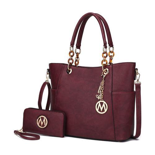 Load image into Gallery viewer, MKF Collection Bonita Tote Handbag &amp; Wallet Set Vegan Leather by Mia K
