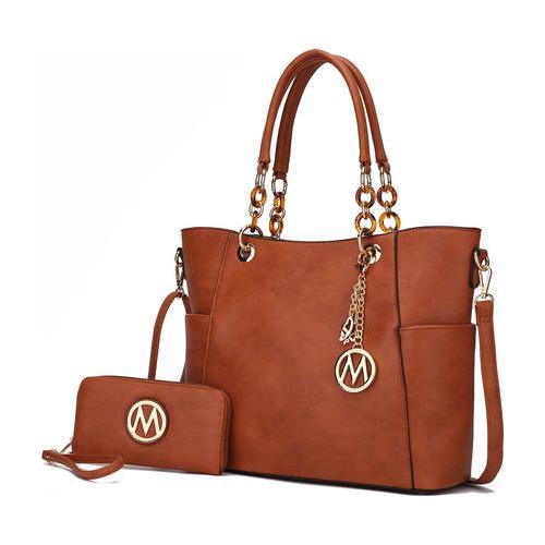 Load image into Gallery viewer, MKF Collection Bonita Tote Handbag &amp; Wallet Set Vegan Leather by Mia K
