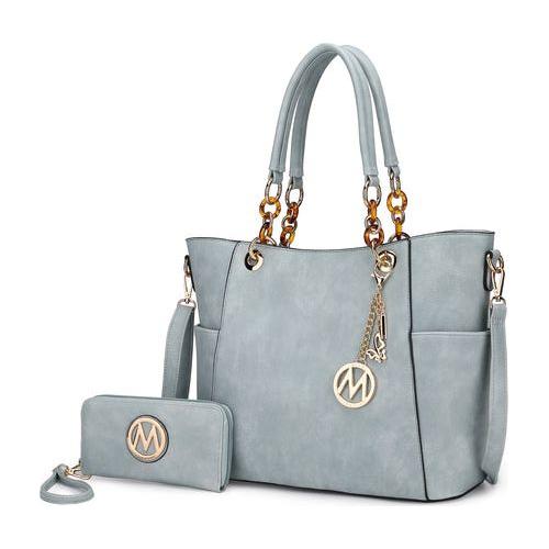 Load image into Gallery viewer, MKF Collection Bonita Tote Handbag &amp; Wallet Set Vegan Leather by Mia K
