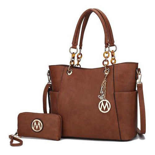 Load image into Gallery viewer, MKF Collection Bonita Tote Handbag &amp; Wallet Set Vegan Leather by Mia K
