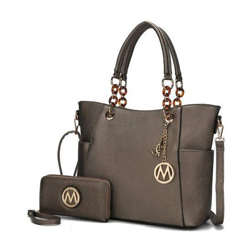 Load image into Gallery viewer, MKF Collection Bonita Tote Handbag &amp; Wallet Set Vegan Leather by Mia K
