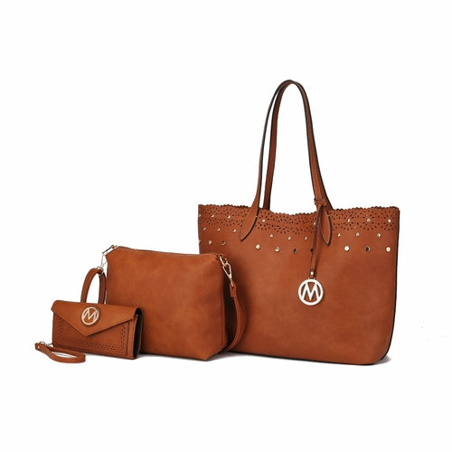 Mariahna 3 Pcs Shopper Tote, crossbody and Wallet.