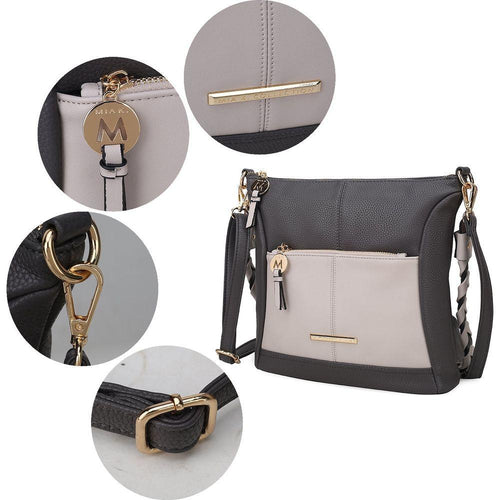 Load image into Gallery viewer, MKF Collection Nala Vegan Shoulder Bag - Elegant Color Block Design
