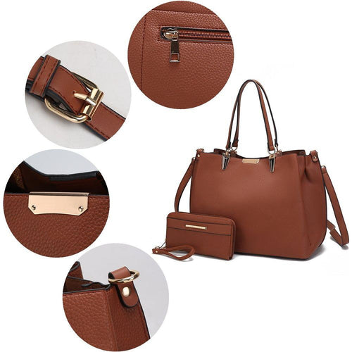 Load image into Gallery viewer, Kane Vegan Leather Women Satchel Bag with Wallet
