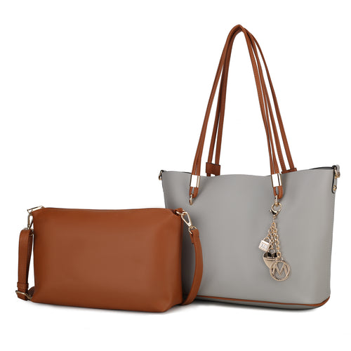 Load image into Gallery viewer, Malay Tote Handbag with Cosmetic Pouch Vegan Leather Women
