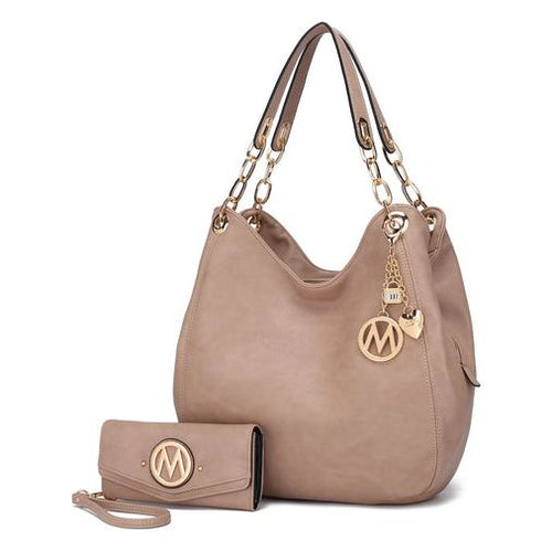 Load image into Gallery viewer, MKF Collection Ashley Hobo Bag and Wristlet Set by Mia K
