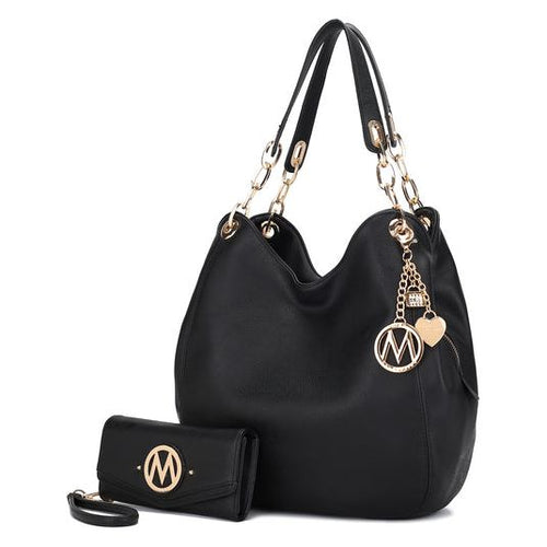 Load image into Gallery viewer, MKF Collection Ashley Hobo Bag and Wristlet Set by Mia K
