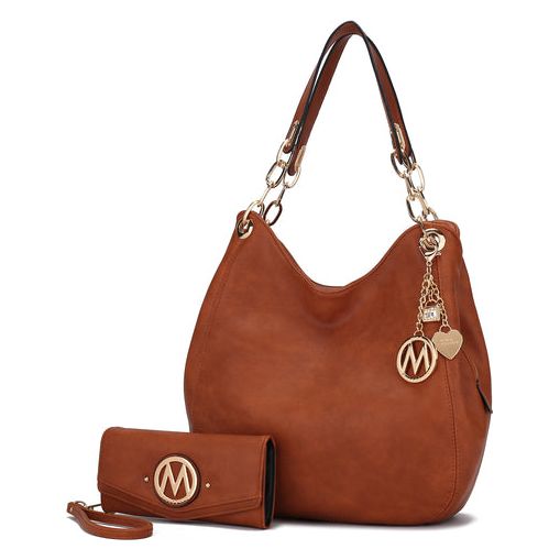 MKF Collection Ashley Hobo Bag and Wristlet Set by Mia K