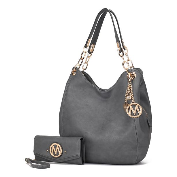 MKF Collection Ashley Hobo Bag and Wristlet Set by Mia K