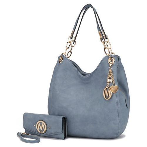 Load image into Gallery viewer, MKF Collection Ashley Hobo Bag and Wristlet Set by Mia K

