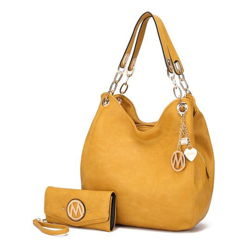 Load image into Gallery viewer, MKF Collection Ashley Hobo Bag and Wristlet Set by Mia K
