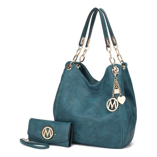 Load image into Gallery viewer, MKF Collection Ashley Hobo Bag and Wristlet Set by Mia K
