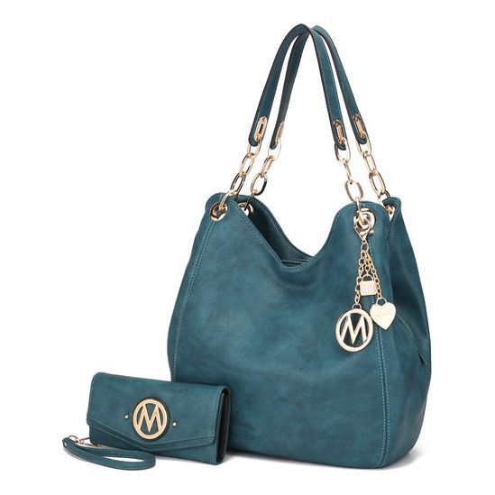 MKF Collection Ashley Hobo Bag and Wristlet Set by Mia K