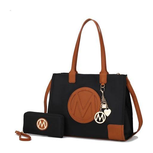 Mia K. Louise Tote Handbag and Wallet Set in Vegan Leather