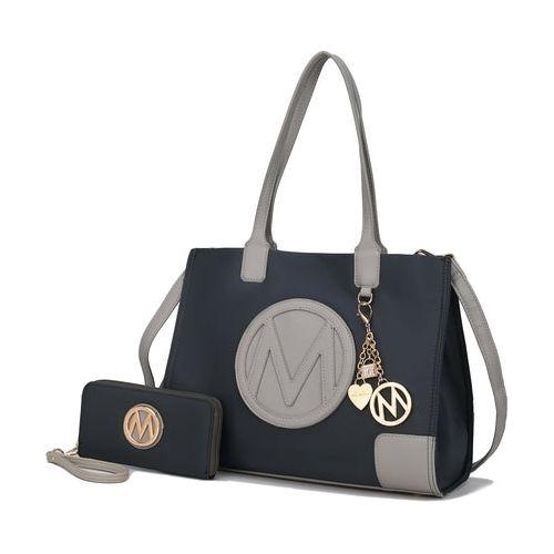 Load image into Gallery viewer, Mia K. Louise Tote Handbag and Wallet Set in Vegan Leather
