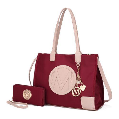 Mia K. Louise Tote Handbag and Wallet Set in Vegan Leather